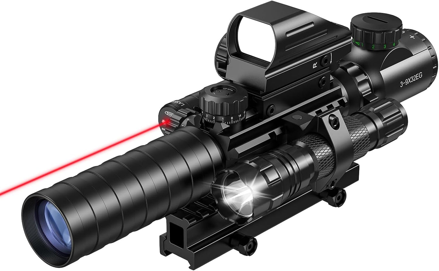 MidTen 3-9x32 Scope Combo with Illuminated Optics & Laser Sight
