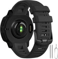 GEAK 22mm Soft Silicone Band for Garmin Instinct - Black