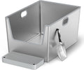 40L XXL Stainless Steel Litter Box for Large Cats - Tall Walls, Low