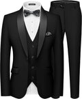 Men's Slim Fit 3 Piece Shawl Lapel Suit Set - Includes Tie & Pocket