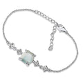 Raw Larimar Chain Bracelet Birthstone Bracelet - Organic Stone Gift