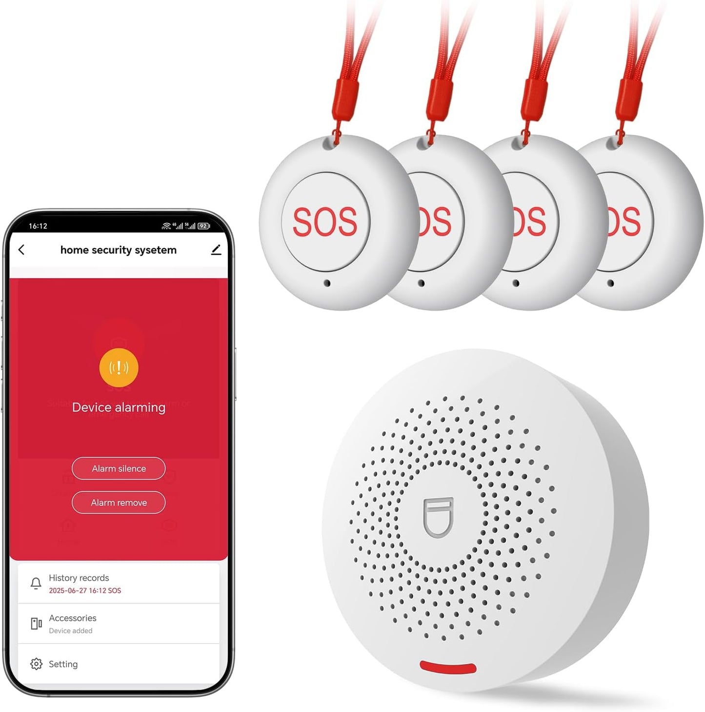 Wireless Caregiver Pager Call Button for Elderly at Home