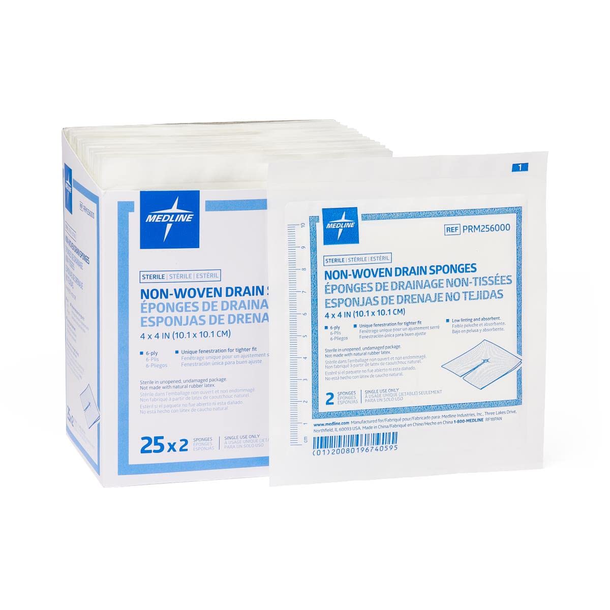 Medline Non-Woven Sterile Drain Sponges for Optimal Care