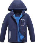 Boys Girls Rain Jacket Lightweight Waterproof Hooded Fleece Lined only