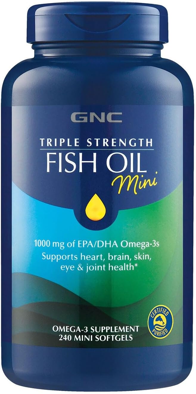 GNC Triple Strength Fish Oil Mini Omega 3 Supplement for Health