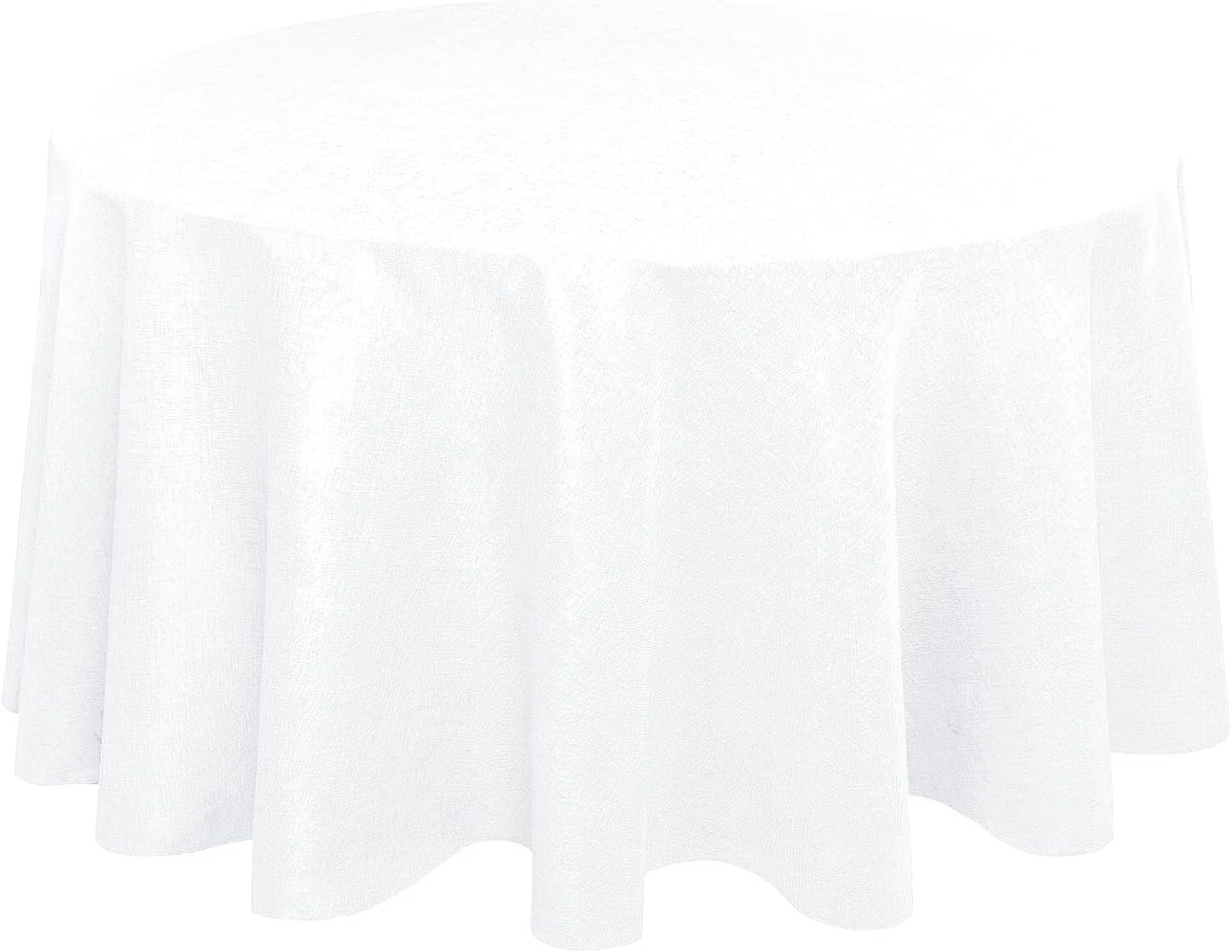 Hiasan Round Linen Tablecloth 120 Inch for Dining Room Use
