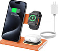 White 3 in 1 Charging Station for iPhone 17 - Foldable Wireless Dock