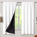 White Blackout Curtains for Bedroom 63 in Length - Full Room Darkening