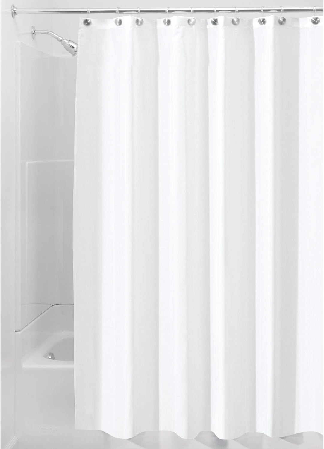InterDesign White Waterproof Shower Curtain