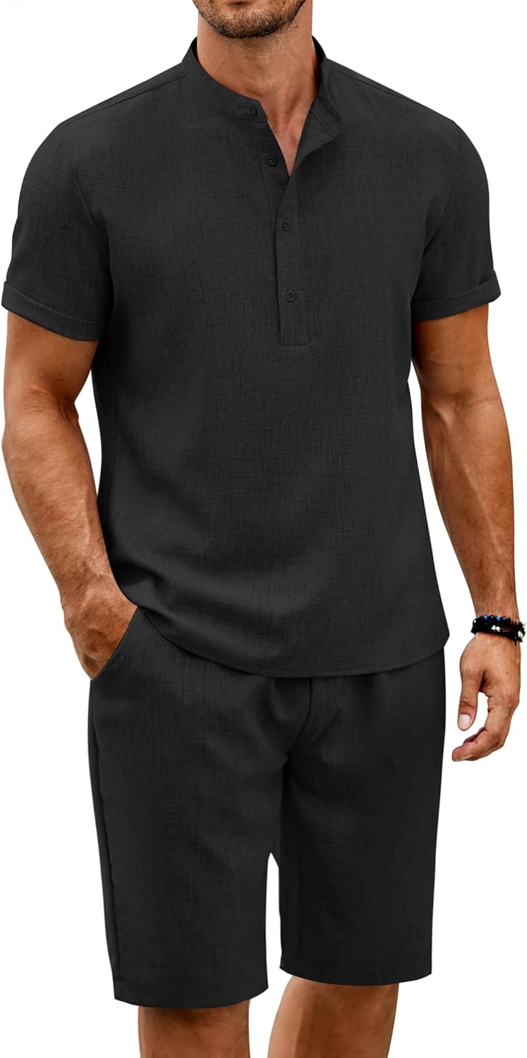 COOFANDY Men's 2 Pieces Set for Summer Beach Vacation Fun