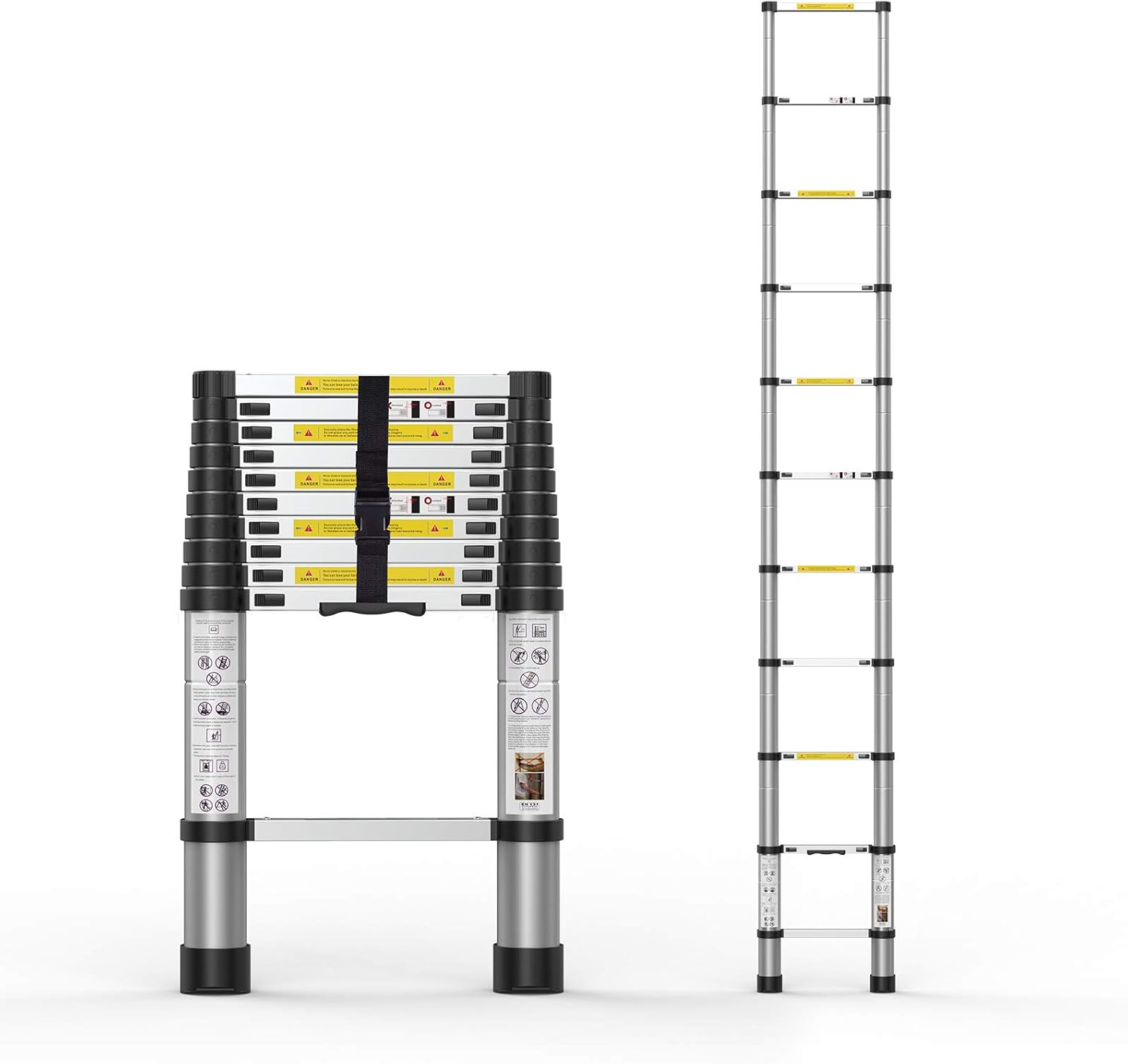 Telescoping Extension Ladder 10.5FT for Indoor and Outdoor Use