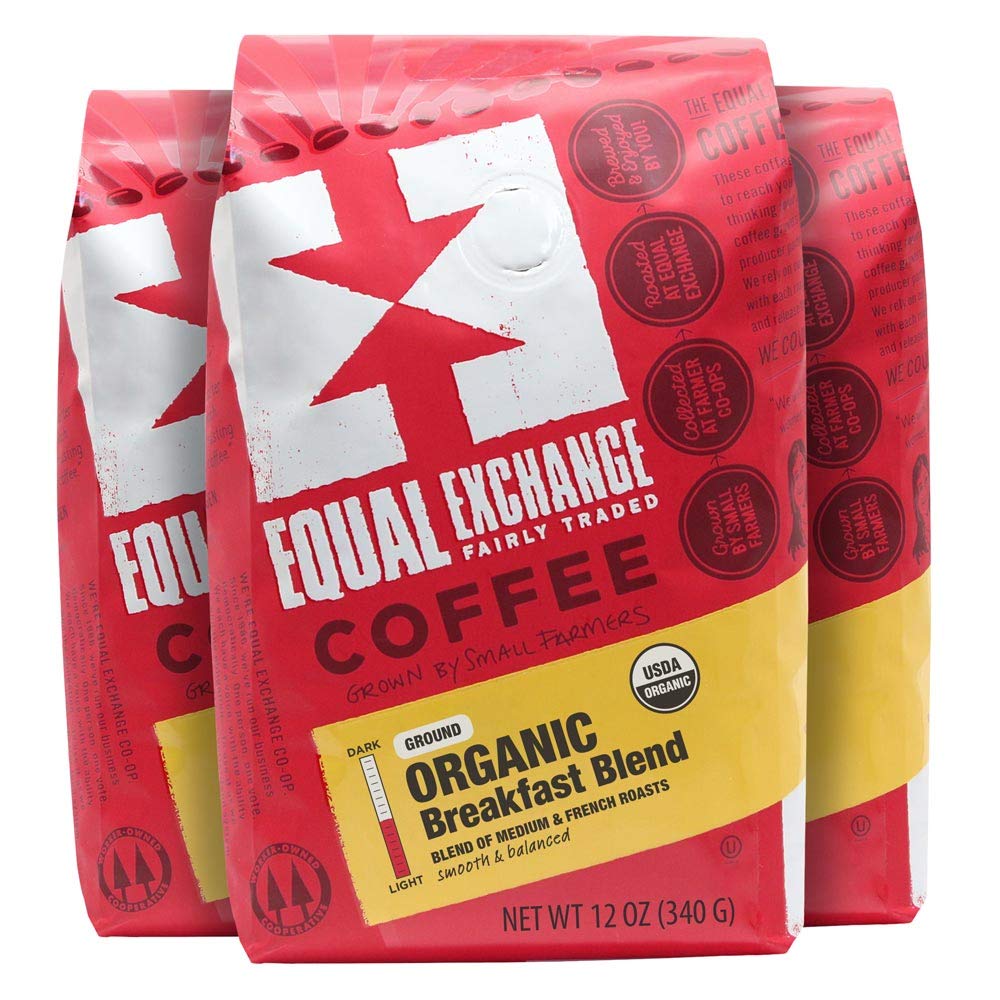 Equal Exchange Organic Ground Coffee Breakfast Blend 12 Ounce Pack