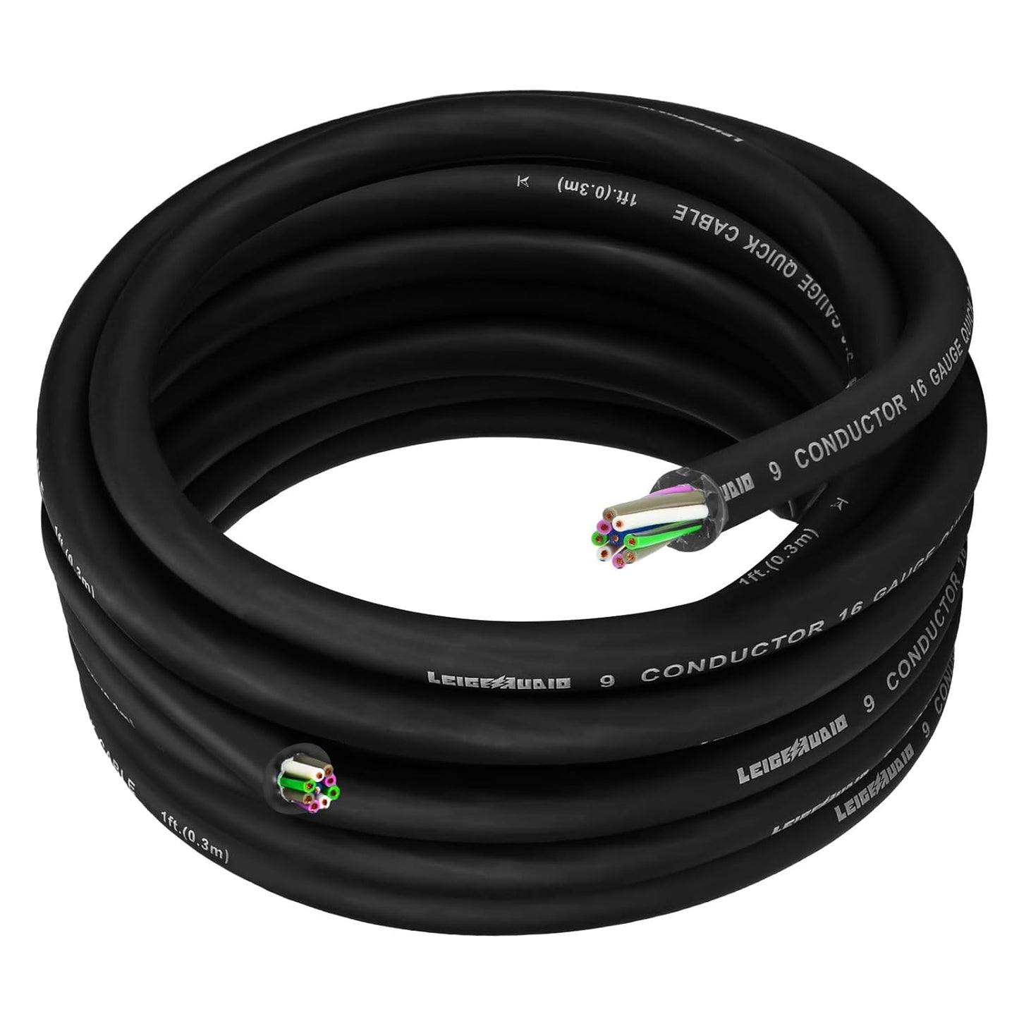 20 Feet 9 Conductor Speaker Wire - 16 AWG Ultra-Flex Cable