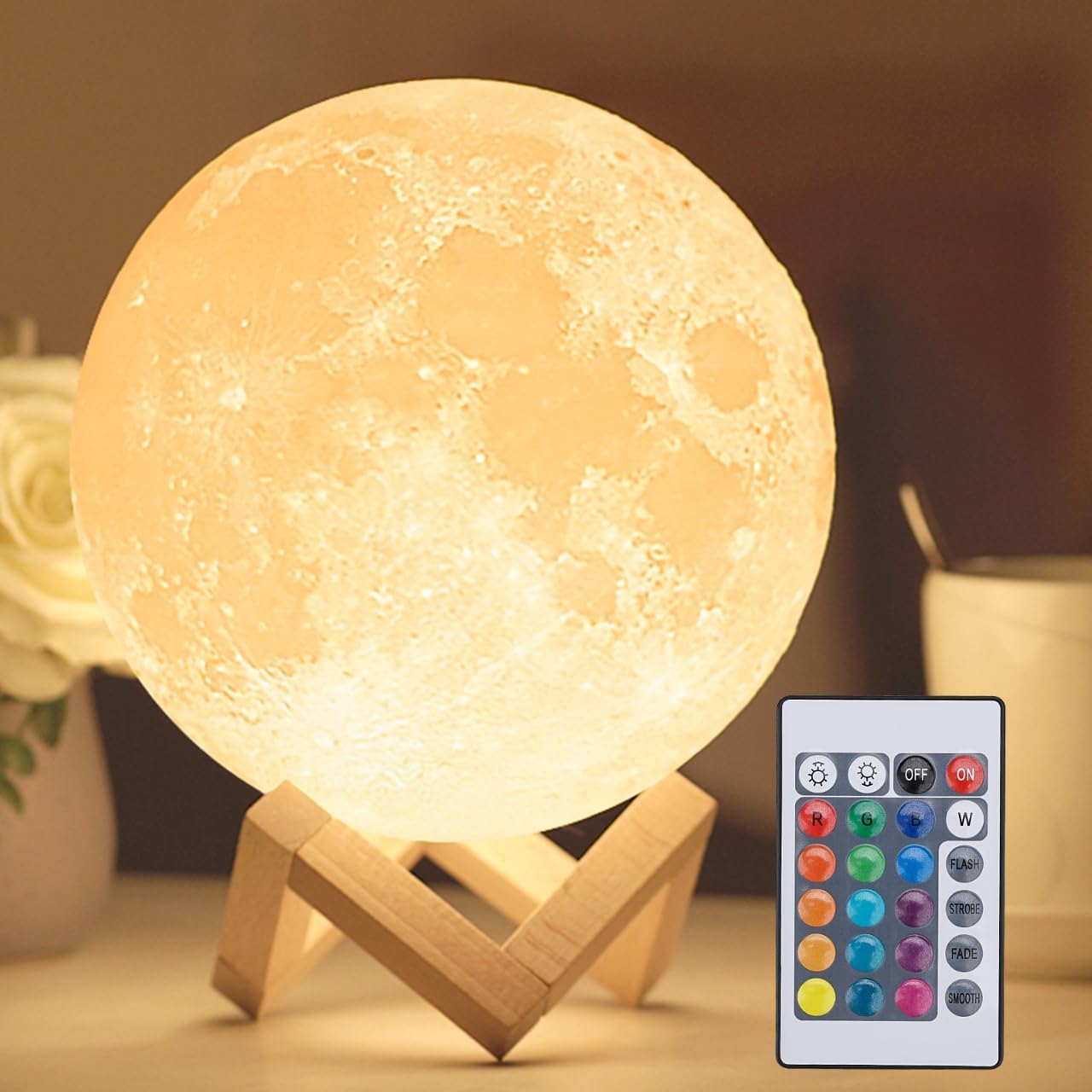 Mydethun 7.1 Inch Moon Lamp: 16 Colors & 148 Modes