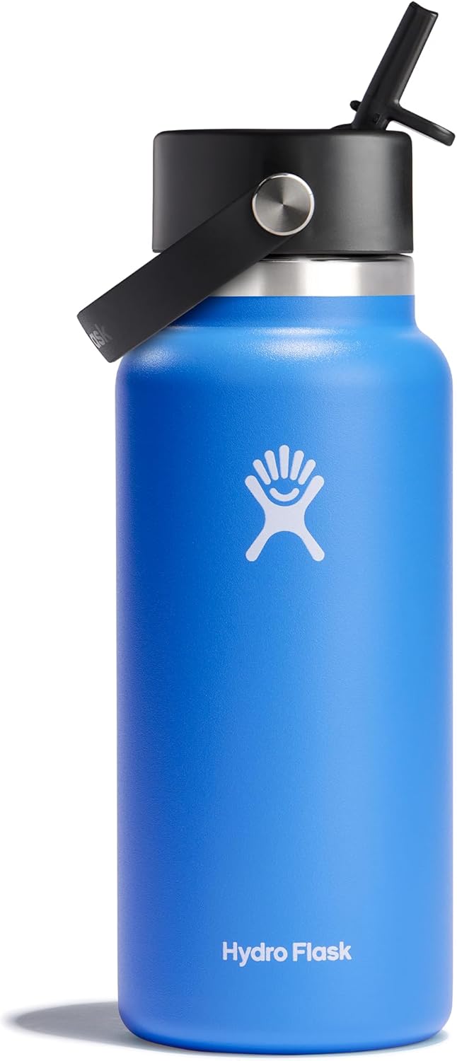 Hydro Flask Insulated Water Bottle with Wide Straw Lid 32 Oz
