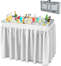 Folding Ice Cooler Table with Skirt & Drain Hose - Portable Chill Bar