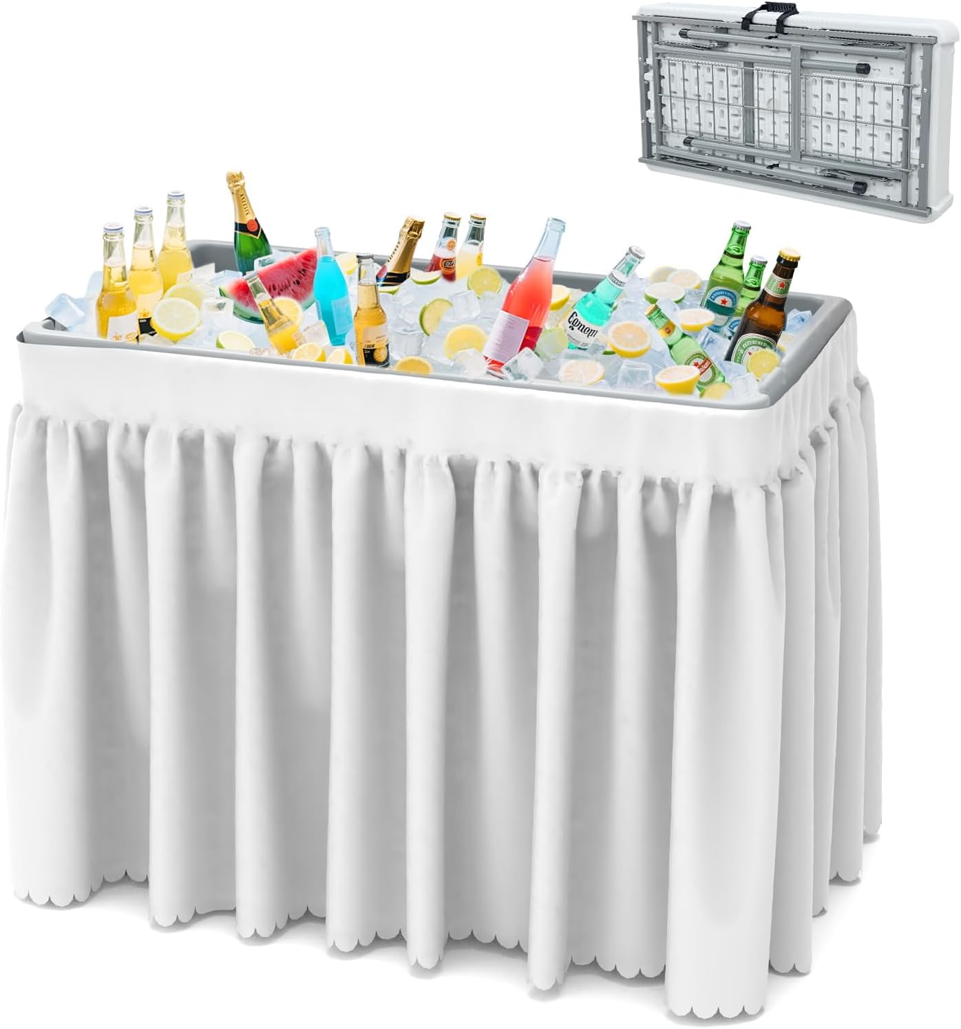 SHAREWIN Folding Ice Cooler Table for Parties and Picnics