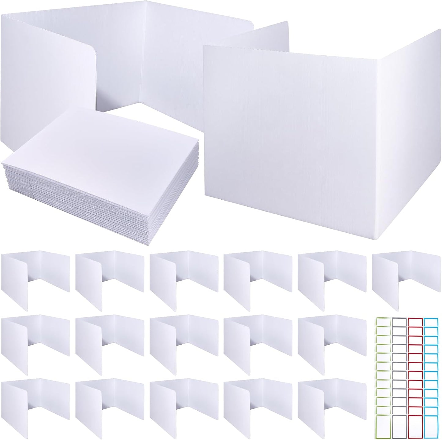 16 Pack Privacy Folders for Students - Durable Desk Dividers