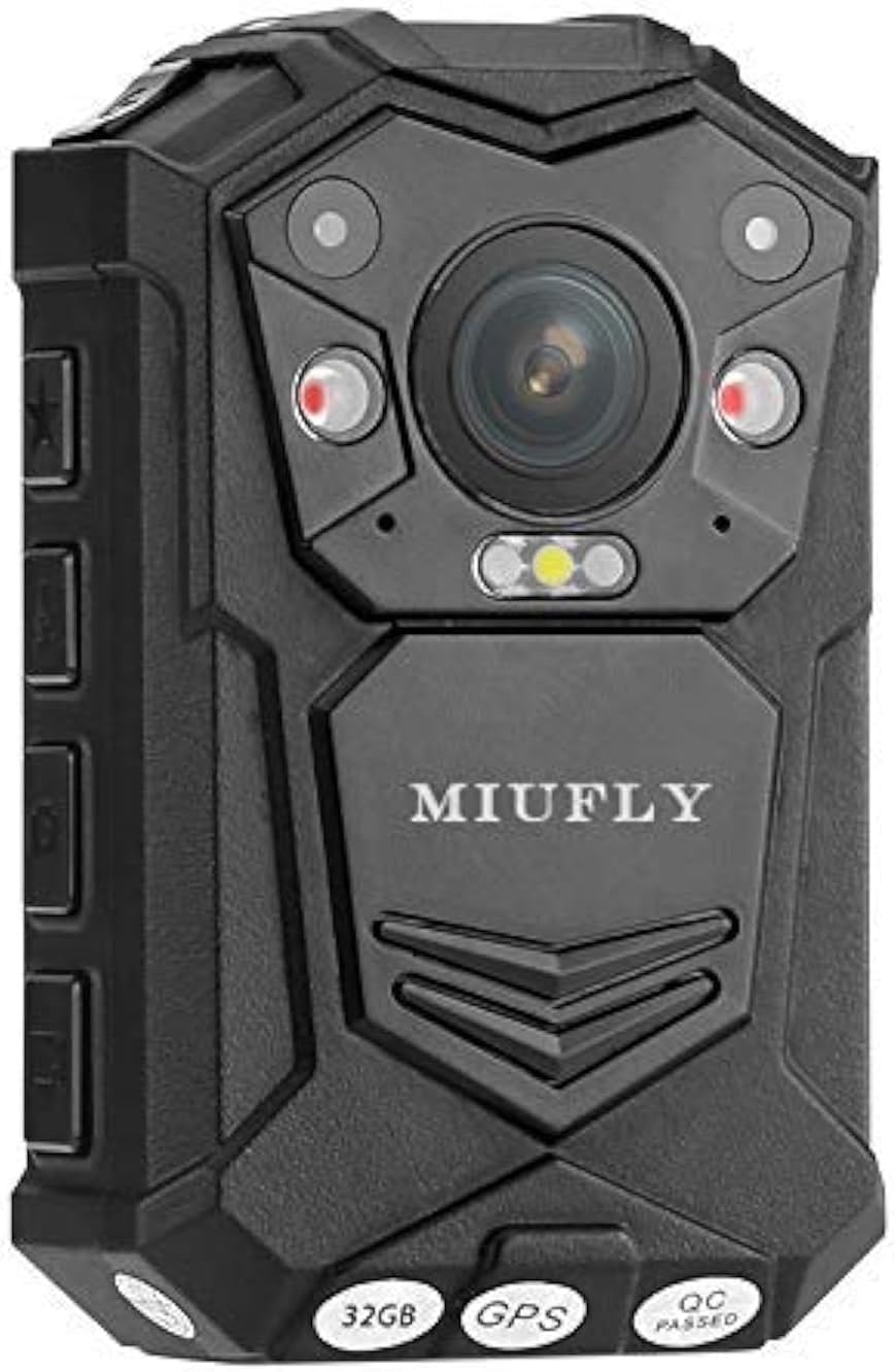 MIUFLY 1296P HD Police Body Camera with Night Vision and GPS