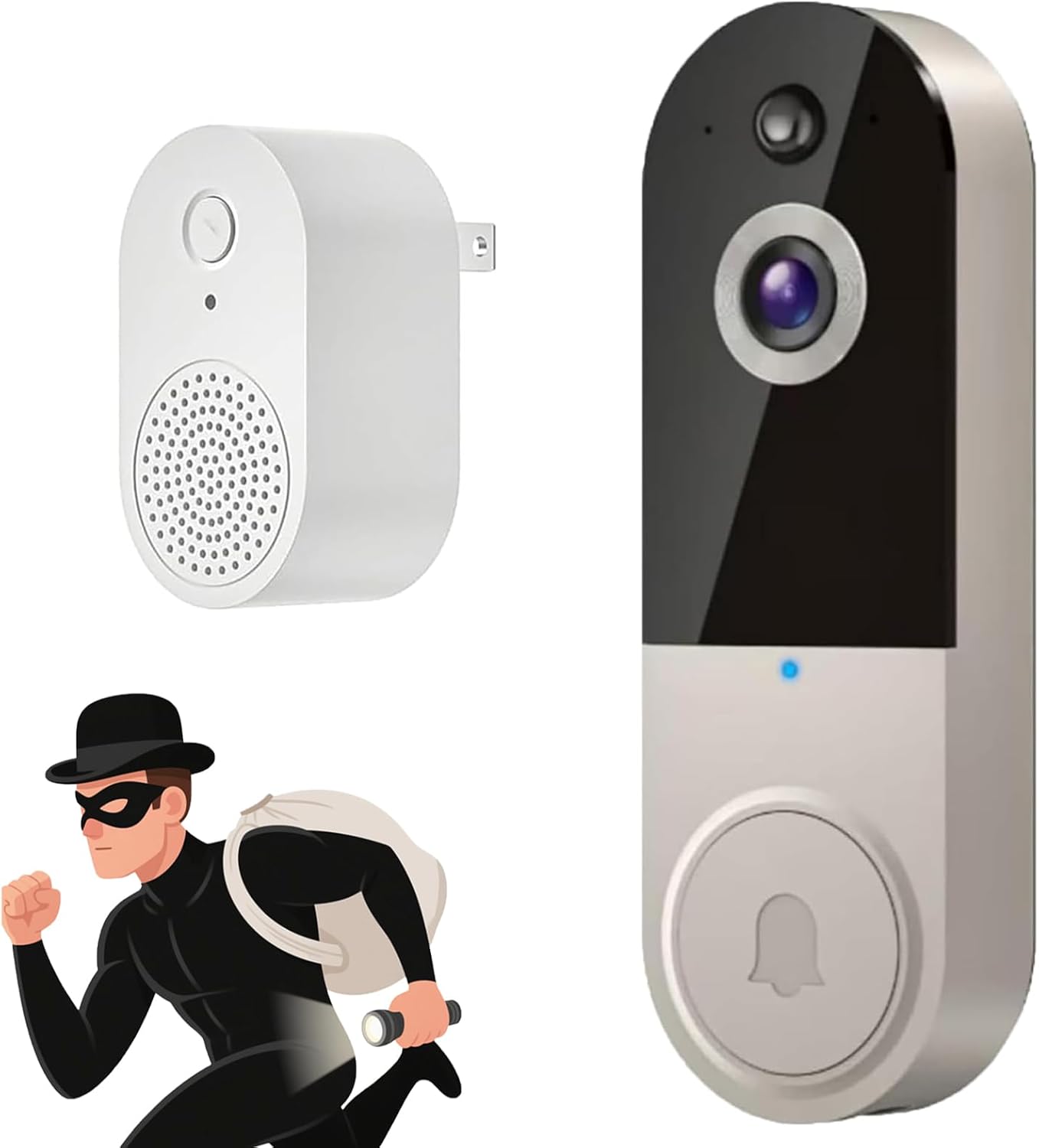 Safe Doorbell Camera Wireless with 1080P HD Quality and AI Detection