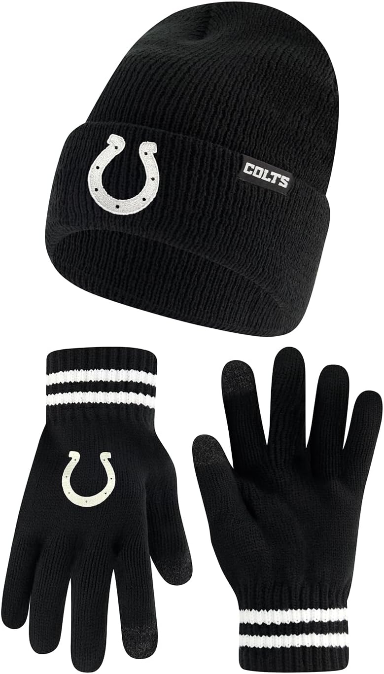 Ultra Game NFL Super Soft Marled Winter Beanie and Gloves Set
