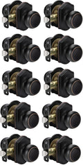 Oil Rubbed Bronze Closet Door Knobs Interior No Lock - 10 Pack