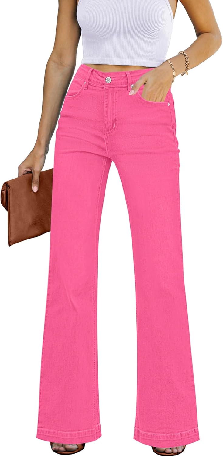 GRAPENT Womens Flare Jeans High Waisted Wide Leg Baggy Jean