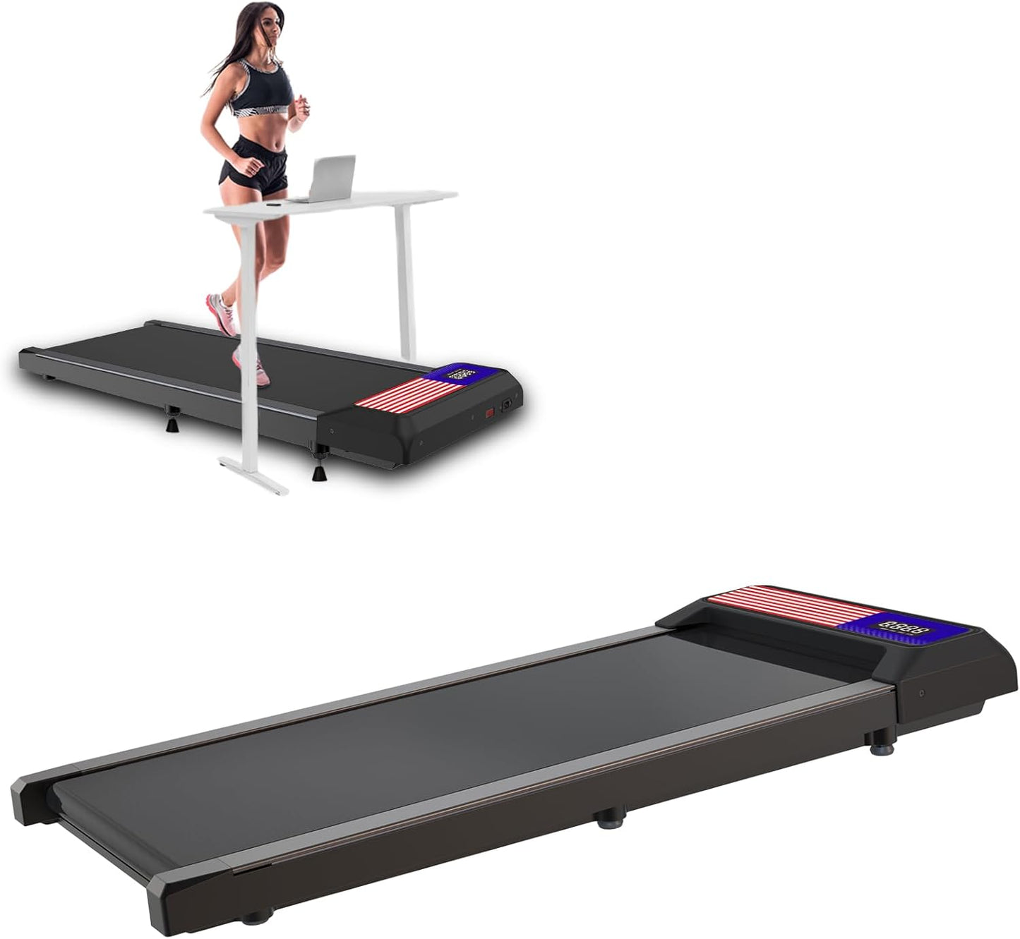 Incline Walking Pad Treadmill: Low Noise, 2.5HP, 265 lbs Capacity