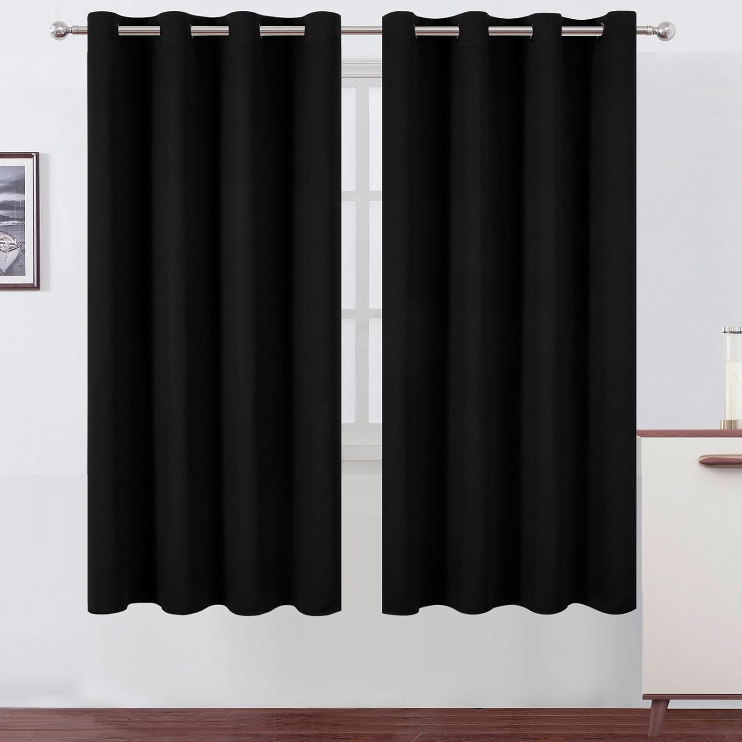 LEMO Blackout Curtains 66 x 72 Inch Long Room Darkening Set