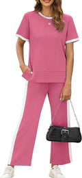 XIEERDUO Women's 2 Piece Lounge Set - Wide Leg Travel Tracksuit