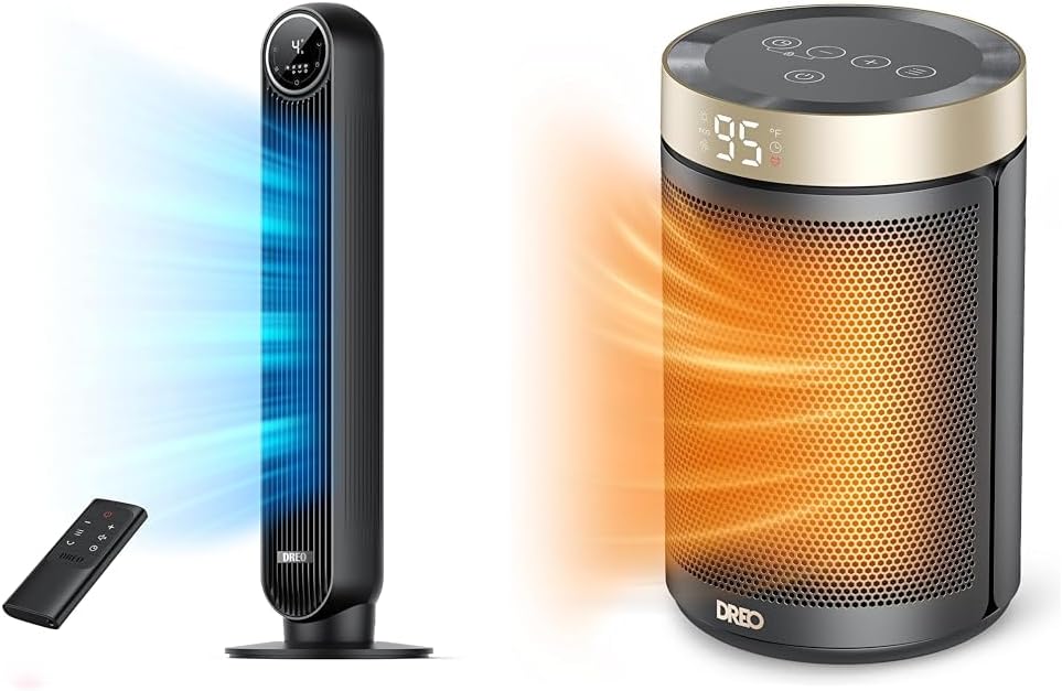 Dreo Tower Fan: 24ft/s Velocity & Quiet Heating