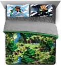 Minecraft Daytime 7 Piece Queen Bed Set - Soft Fade-Resistant