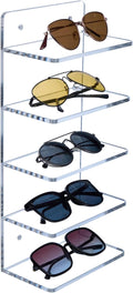 MyGift 5 Tier Clear Acrylic Sunglasses Holder Rack - Slim Display