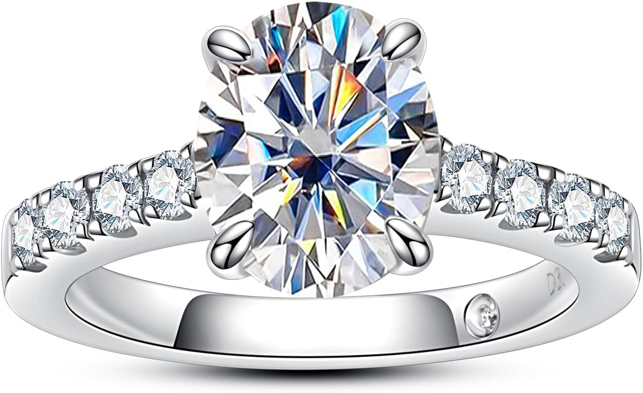 AnuClub Moissanite Engagement Ring - D Color 4.3cttw Beauty