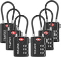 TSA Approved Luggage Locks 6 Pack - Simple Combo Cable Locks