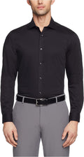 Calvin Klein Men's Slim Fit Non Iron Herringbone Dress Shirt