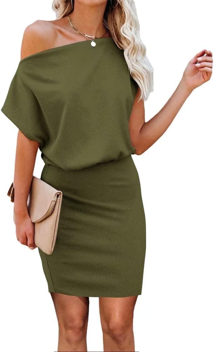 Ezbelle Women's Off The Shoulder Bodycon Mini Dress for Summer