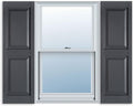 Exterior Solutions Standard Raised Panel Exterior Vinyl Shutter, Dark