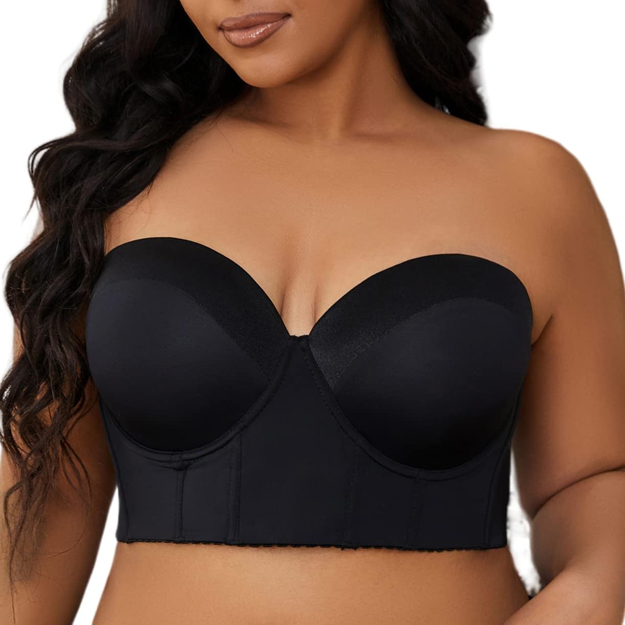 SEA BBOT Women Longline Strapless Bra for Full Coverage Comfort