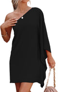 One Shoulder Batwing Sleeve Midi Dress - Flattering Summer Party Style