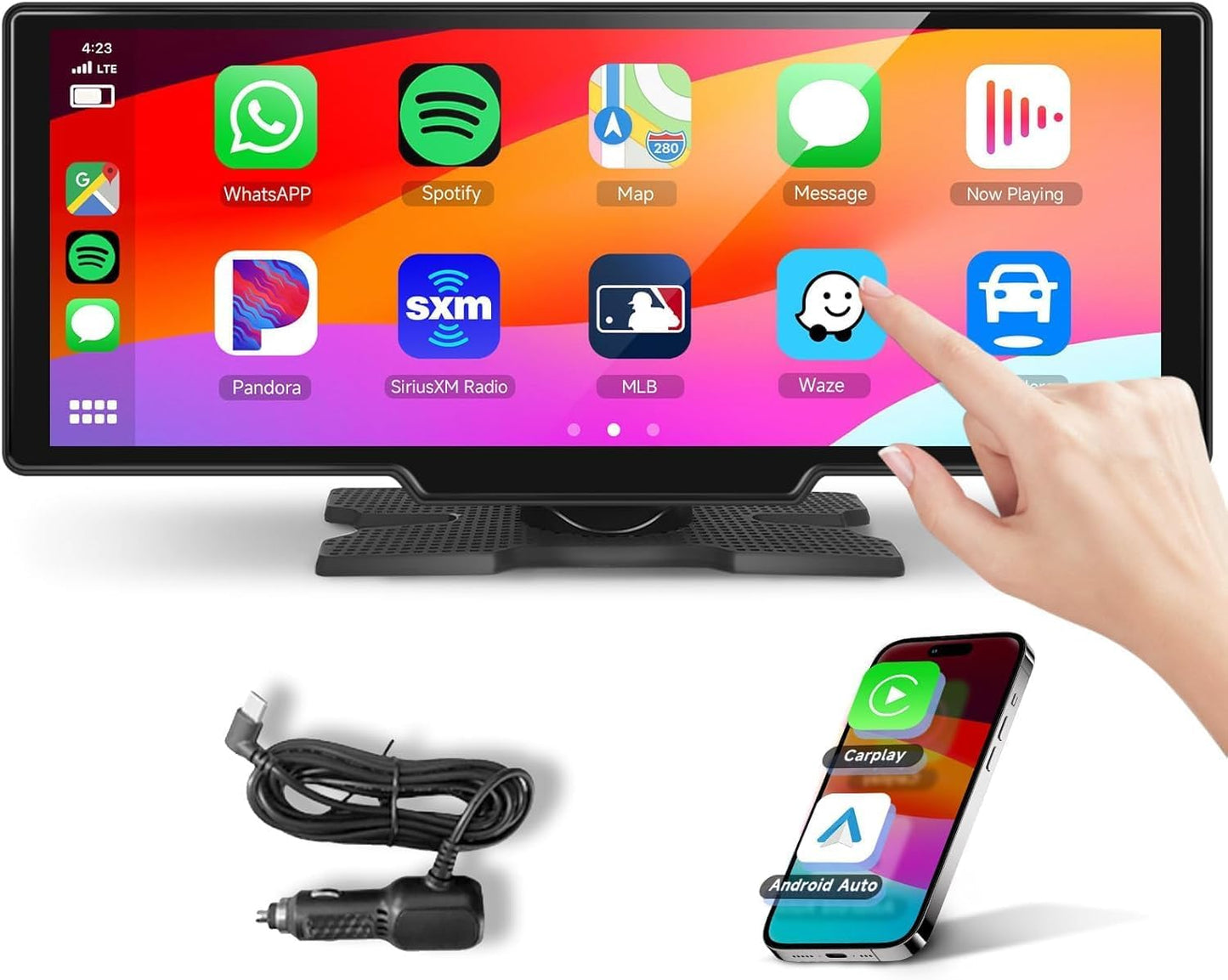 Podofo 10.26inch Wireless Carplay Screen for Easy Connectivity