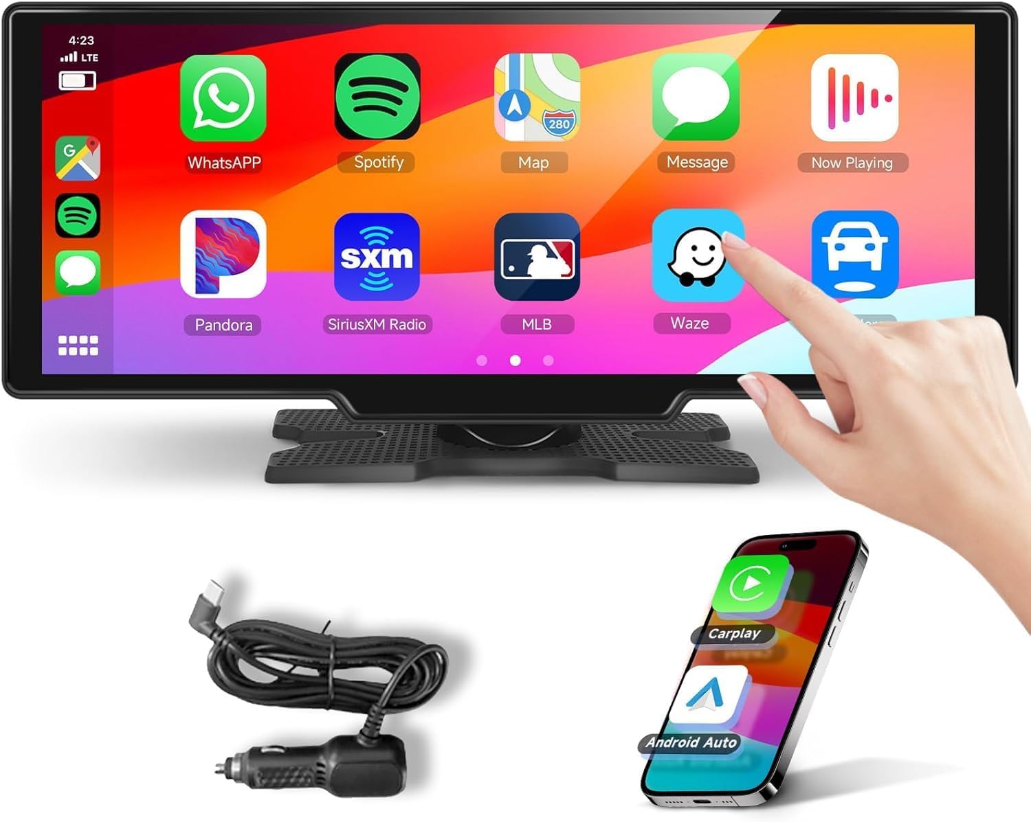Podofo 10.26inch Wireless Carplay Screen for Easy Connectivity