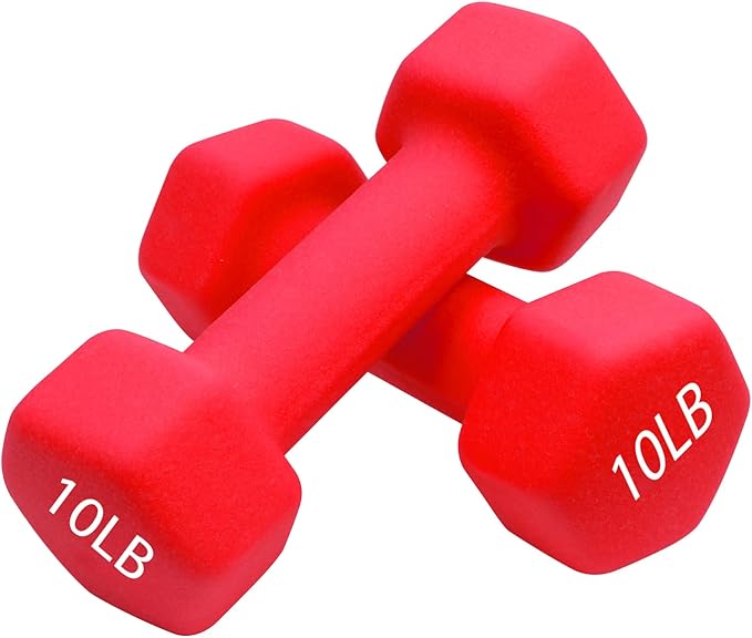 Portzon Neoprene Dumbbells Set of 2, 1-15 LB, Anti-Slip Design