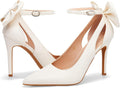 Women's Pointed Toe D'Orsay Pumps with Ankle Strap - Faux Suede