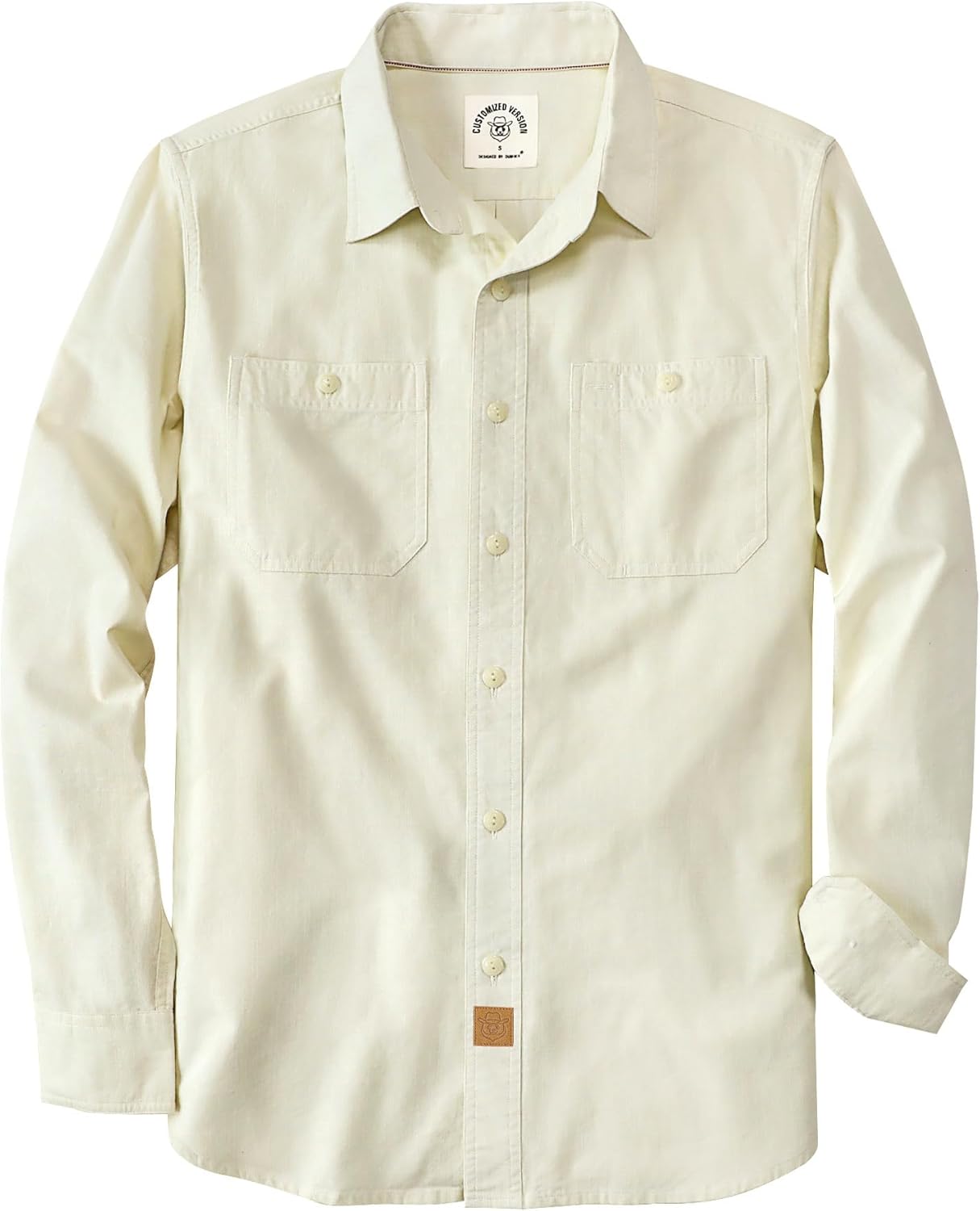 Dubinik Chambray Shirt Men Long Sleeve Cotton Work Shirts