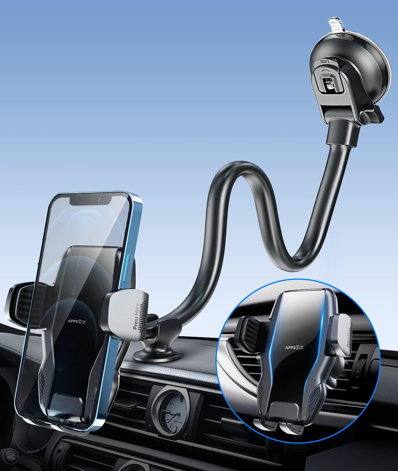 Secure Car Phone Mount for Any Device by APPS2Car