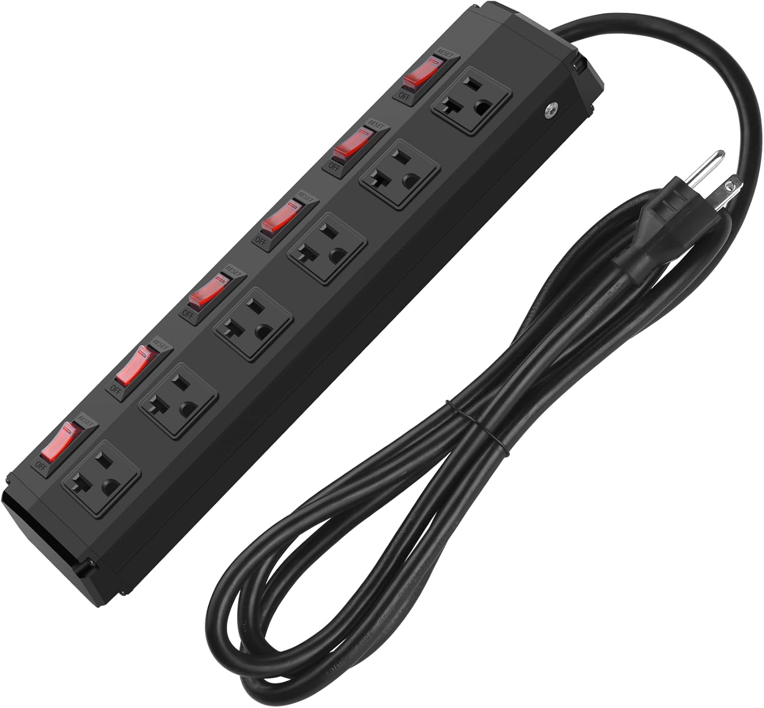 CCCEI Metal Power Strip with Individual Switches for 6 Outlets