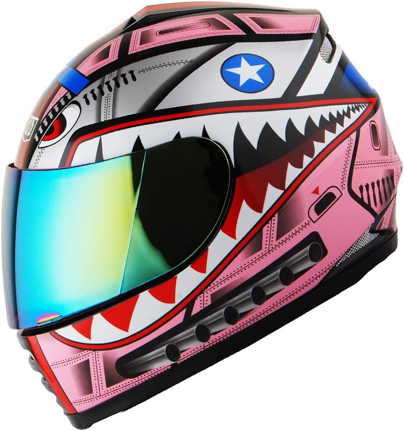 WOW Motorcycle Full Face Helmet for Youth and Kids Safety
