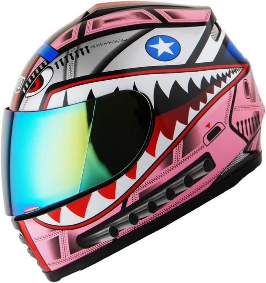 WOW Motorcycle Full Face Helmet for Youth and Kids Safety