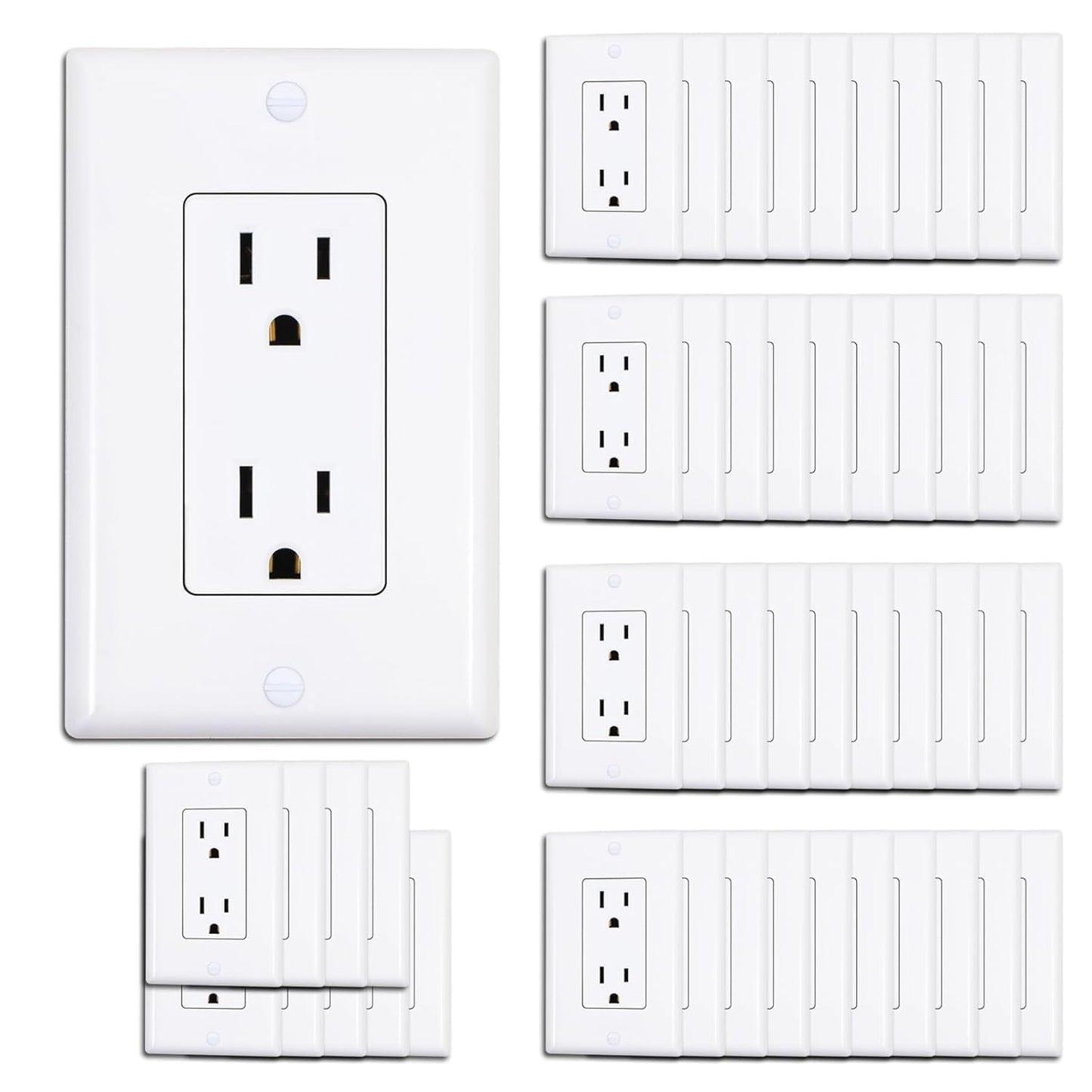 ThunderWay Decorator Receptacle Outlet - 15Amp Non-Tamper-Resistant